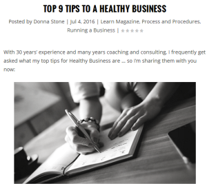 Tips to a Healthy Business