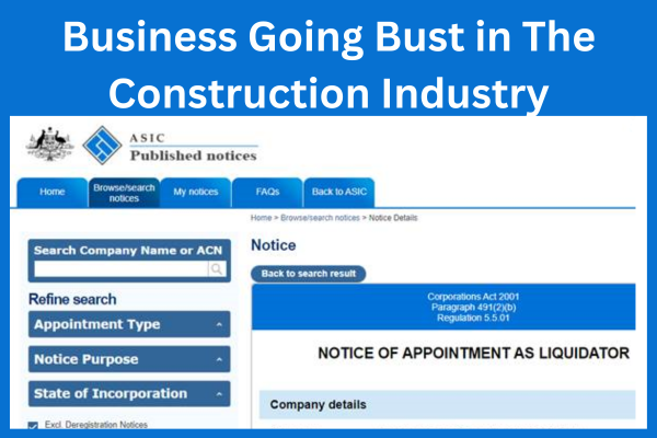 Business Going Bust in The Construction Industry